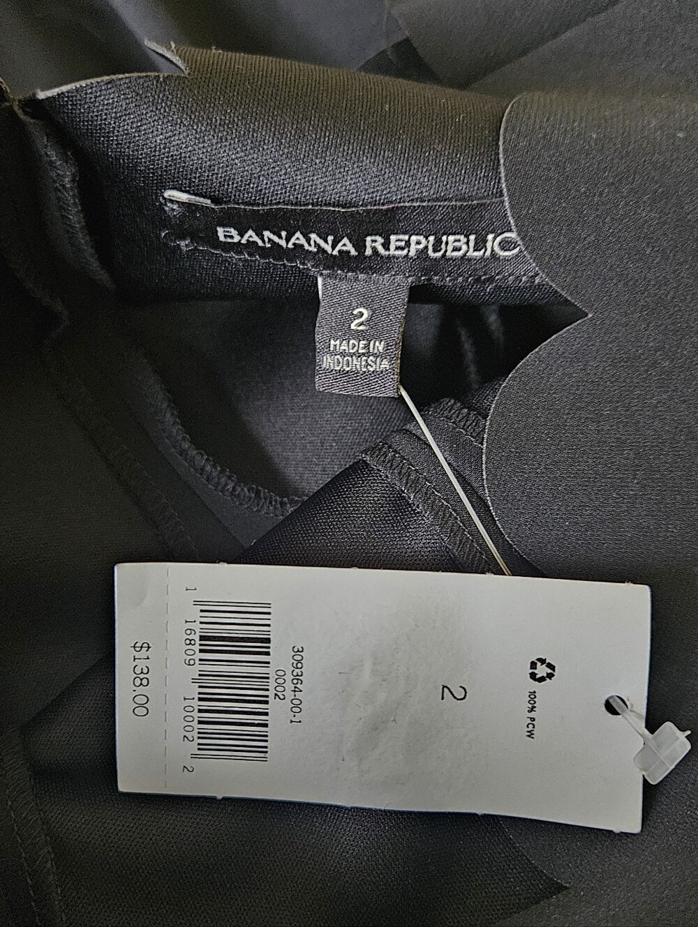 NWT Banana Republic Scalloped Edge Fit and Flare Black Mini Dress Size 2 - Picture 7 of 9